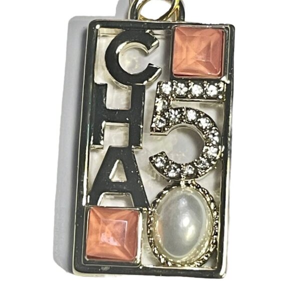 CHANEL 23B DANGLE EARRINGS LOGO MULTICOLORED RHINESTONES - Picture 2 of 9